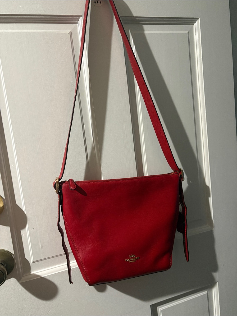Coach jasper Red Pebble Leather Shoulder Bag